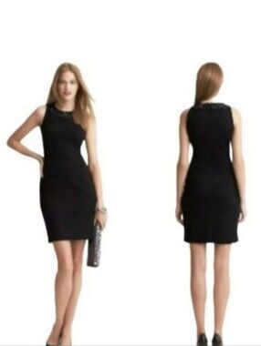 Banana Republic L'Wren Scott  Mini Black Dress | EUC | Beaded Neckline